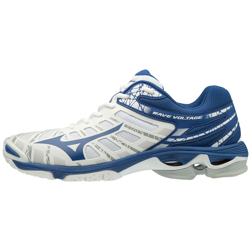 Mizuno Men's WAVE VOLTAGE Volleyball Shoes White/Blue (V1GA196021-BSL)